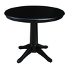 International Concepts Round Pedestal Table, 36 in W X 36 in L X 29.9 in H, Wood, Black K46-36RT-27B
